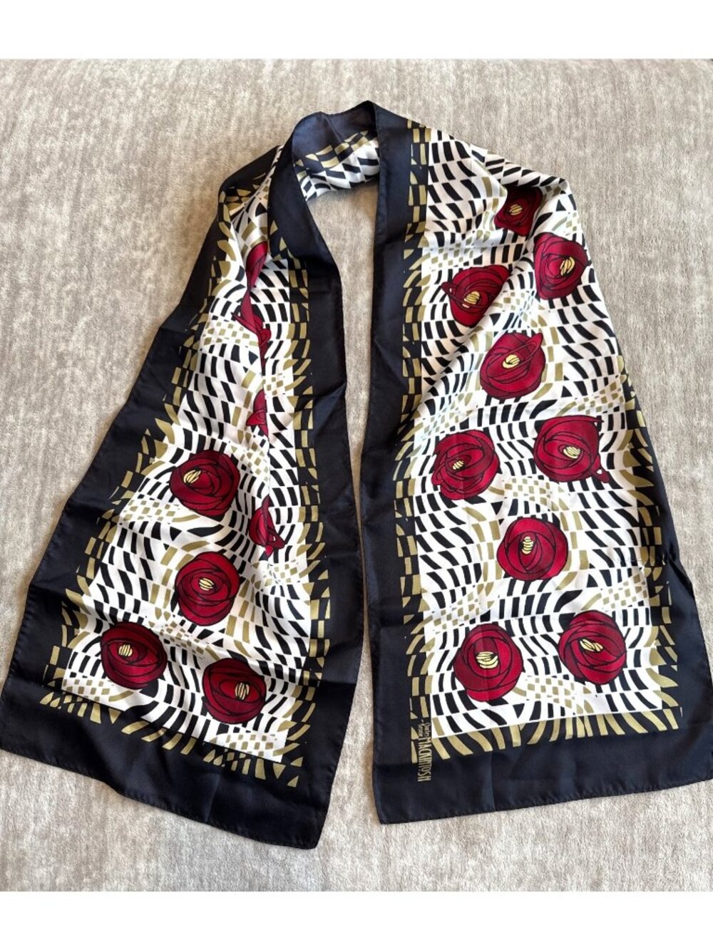 Charles Rennie Mackintosh 100% Silk Scarf Floral Art Spring Summer Fall